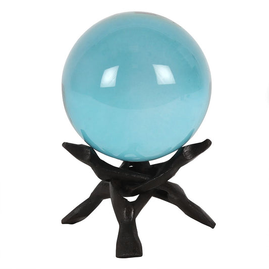 Medium Black Wooden Crystal Ball Holder