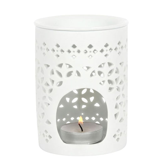 White Matte Cut Out Oil Burner