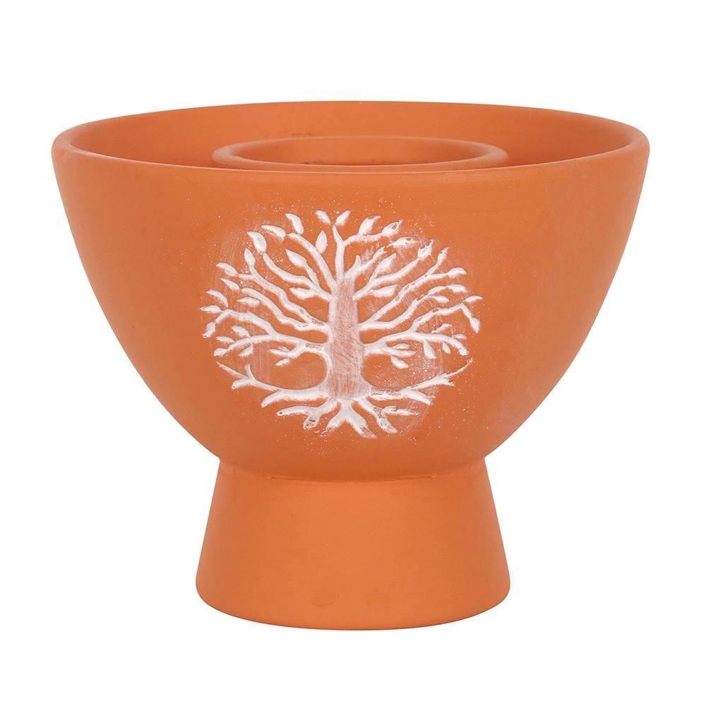 Tree of Life Terracotta Smudge Bowl