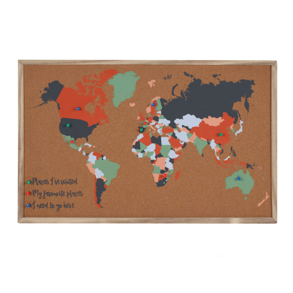 Adventure Awaits Cork Board Map