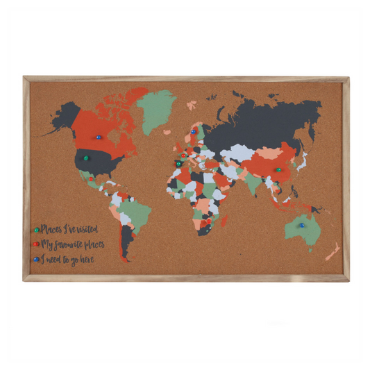 Adventure Awaits Cork Board Map