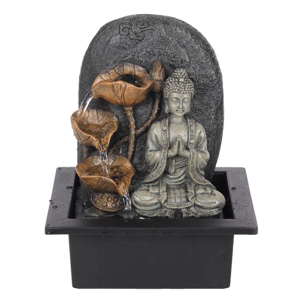 Grey Buddha LED Water Fountain