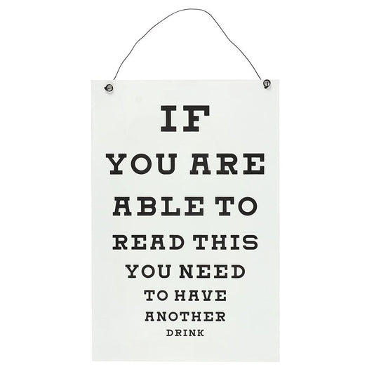 Garden Bar Eye Chart Hanging Sign