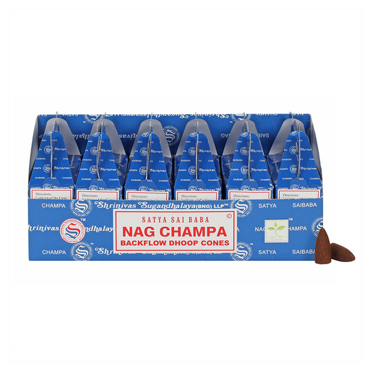 Set of 6 Packets of Satya Nag Champa Backflow Dhoop Cones