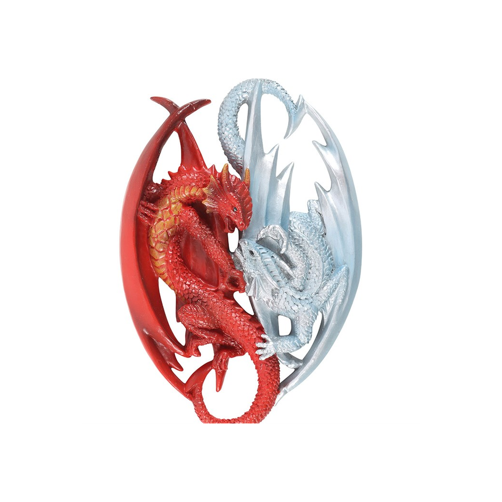 Fire and Ice Dragon Hanging Ornament by Anne Stokes