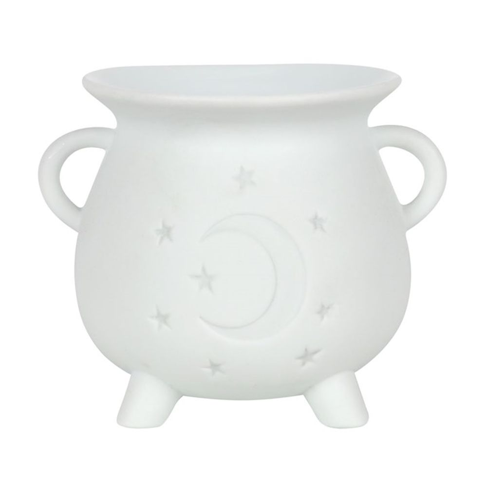 White Mystical Moon Cauldron Oil Burner