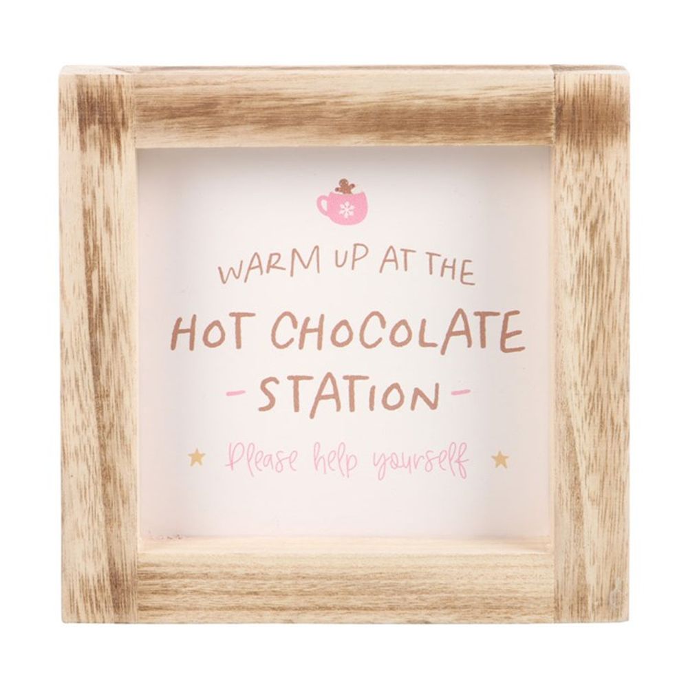 Hot Chocolate Station Wooden Frame Sign