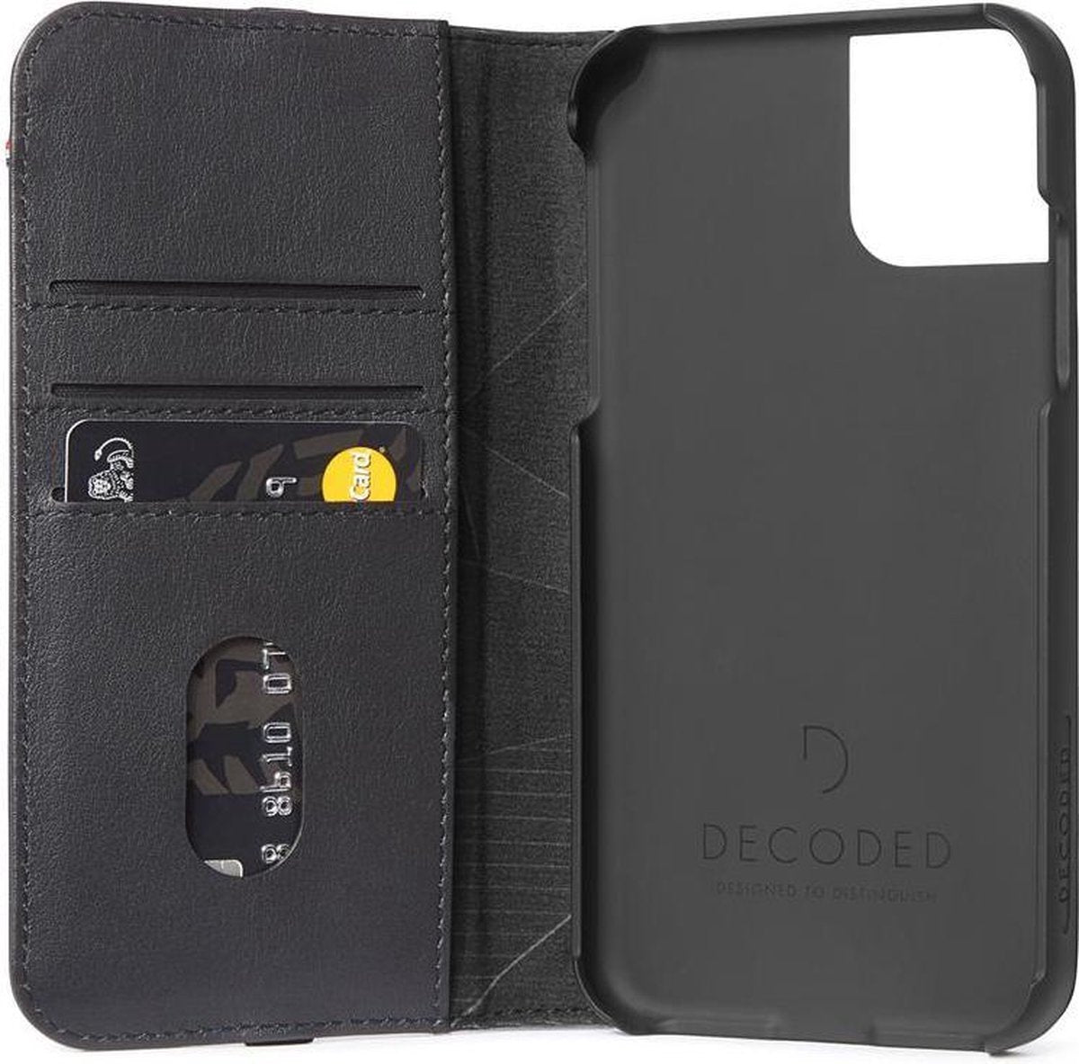 DECODED Wallet Case - iPhone 11 - Case with Card Holder - High Quality Leather - Black