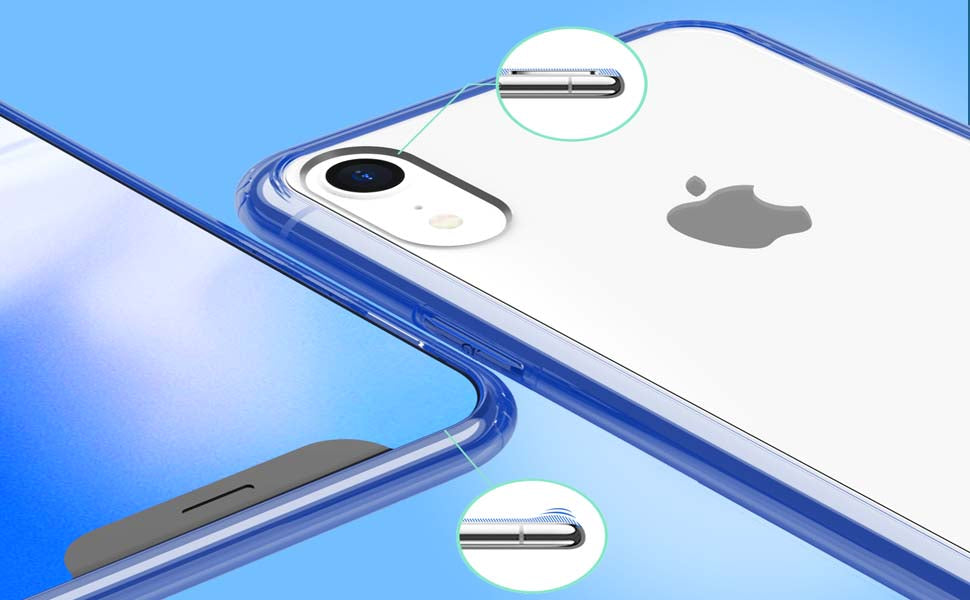 B1B ByoneBy Phone Case Screen Protector for iPhone XR 6.1 Blue Clear