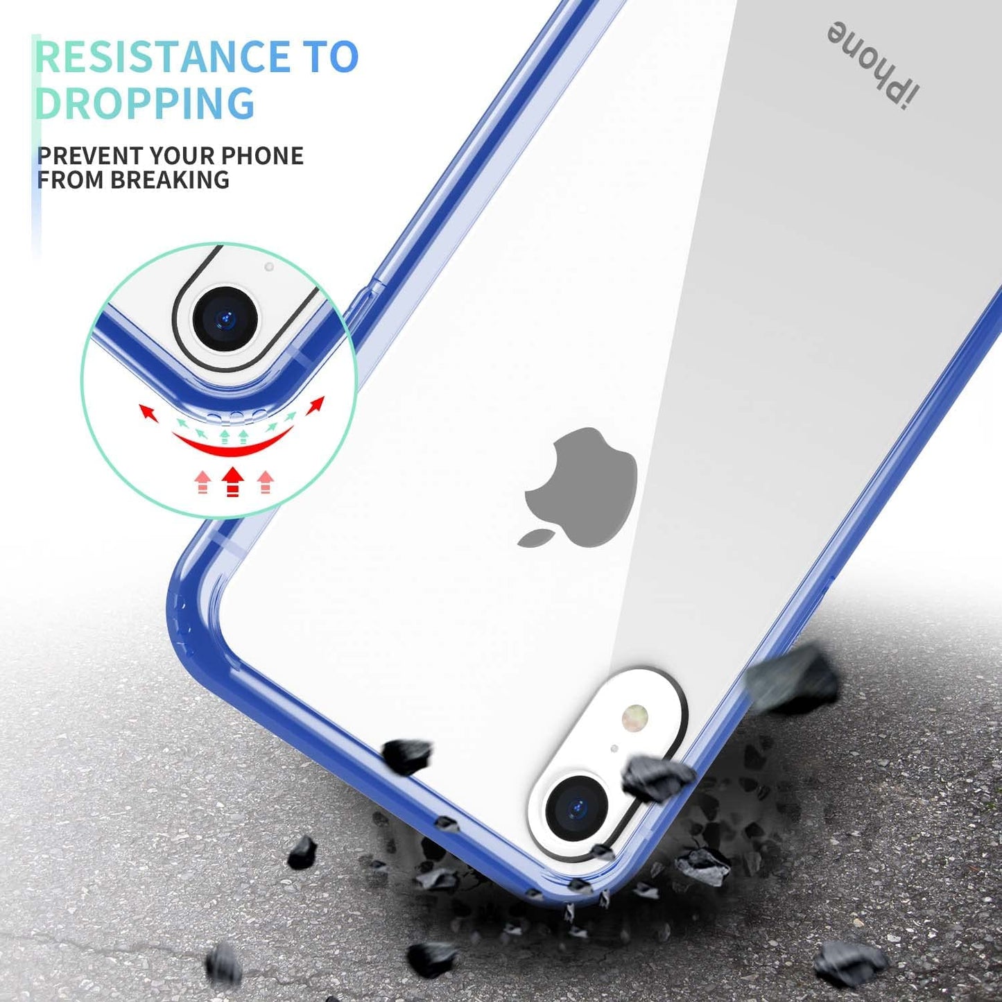 B1B ByoneBy Phone Case Screen Protector for iPhone XR 6.1 Blue Clear