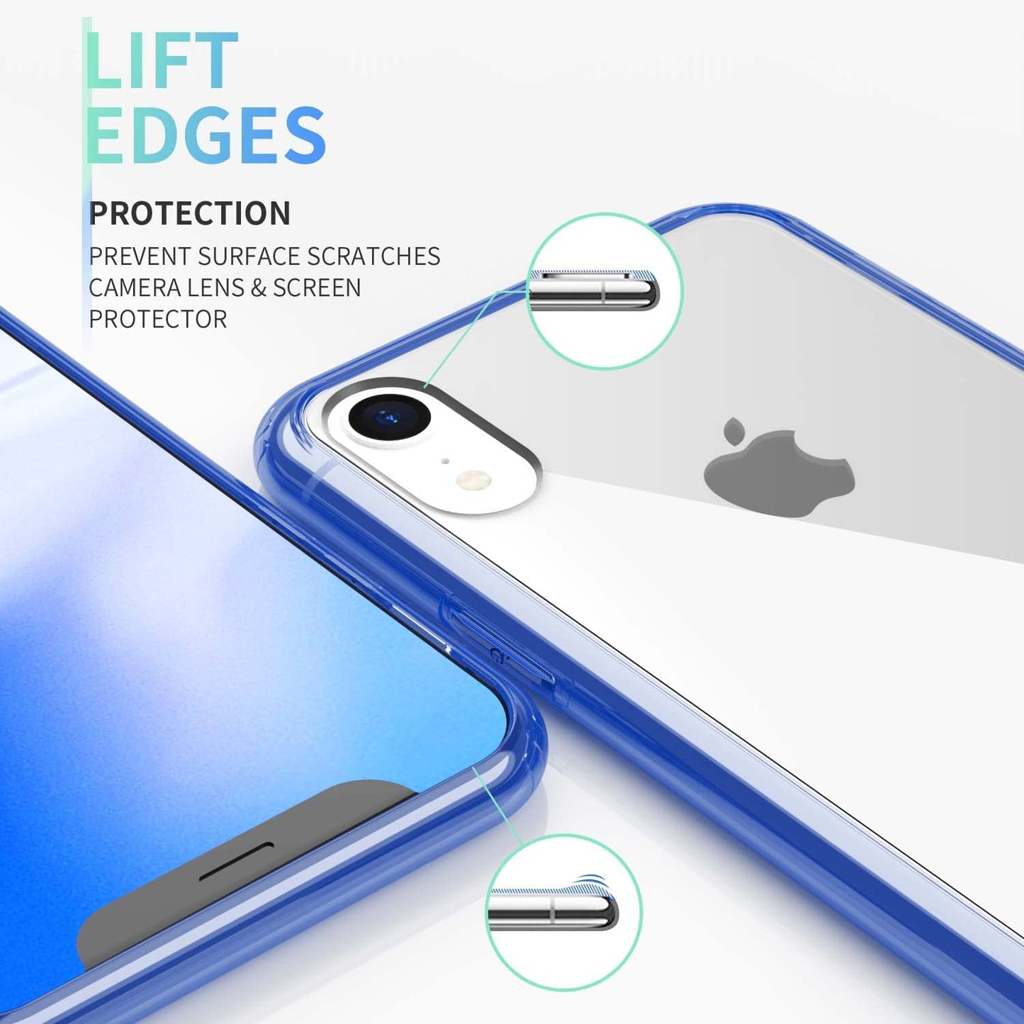 B1B ByoneBy Phone Case Screen Protector for iPhone XR 6.1 Blue Clear