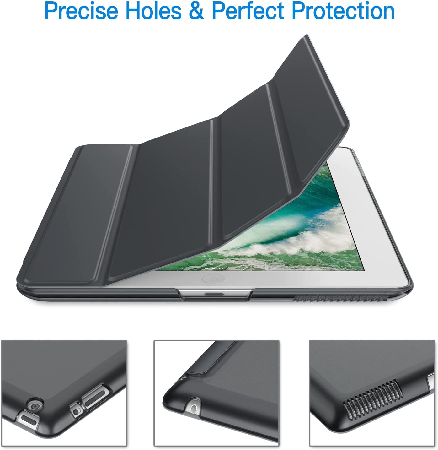 JETech Case Compatible with iPad 2 3 4 (Oldest Models), Smart Cover Auto Wake/Sleep (Dark Grey)