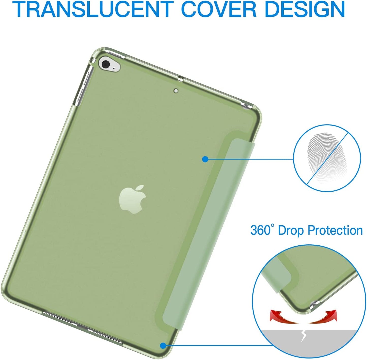 JETech Case for iPad mini 4, Smart Cover with Auto Sleep/Wake (Matcha Green)