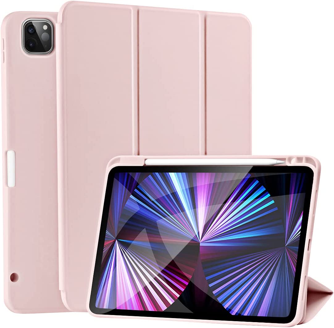 SIWENGDE Magnetic Case for iPad Pro 11 2021/2020, Rugged Shockproof Full Body Protective Case for iPad Pro 11 Inch (3rd Generation 2nd Generation), Auto Sleep/Wake (Soft Pink)