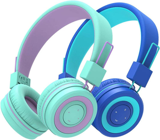 iClever 2 Pack Kids Bluetooth Headphones, Kids Wireless Headphones with MIC, Volume Limited, Bluetooth 5.0 & Stereo Sound, Foldable, Adjustable Headband, Childrens Headphones