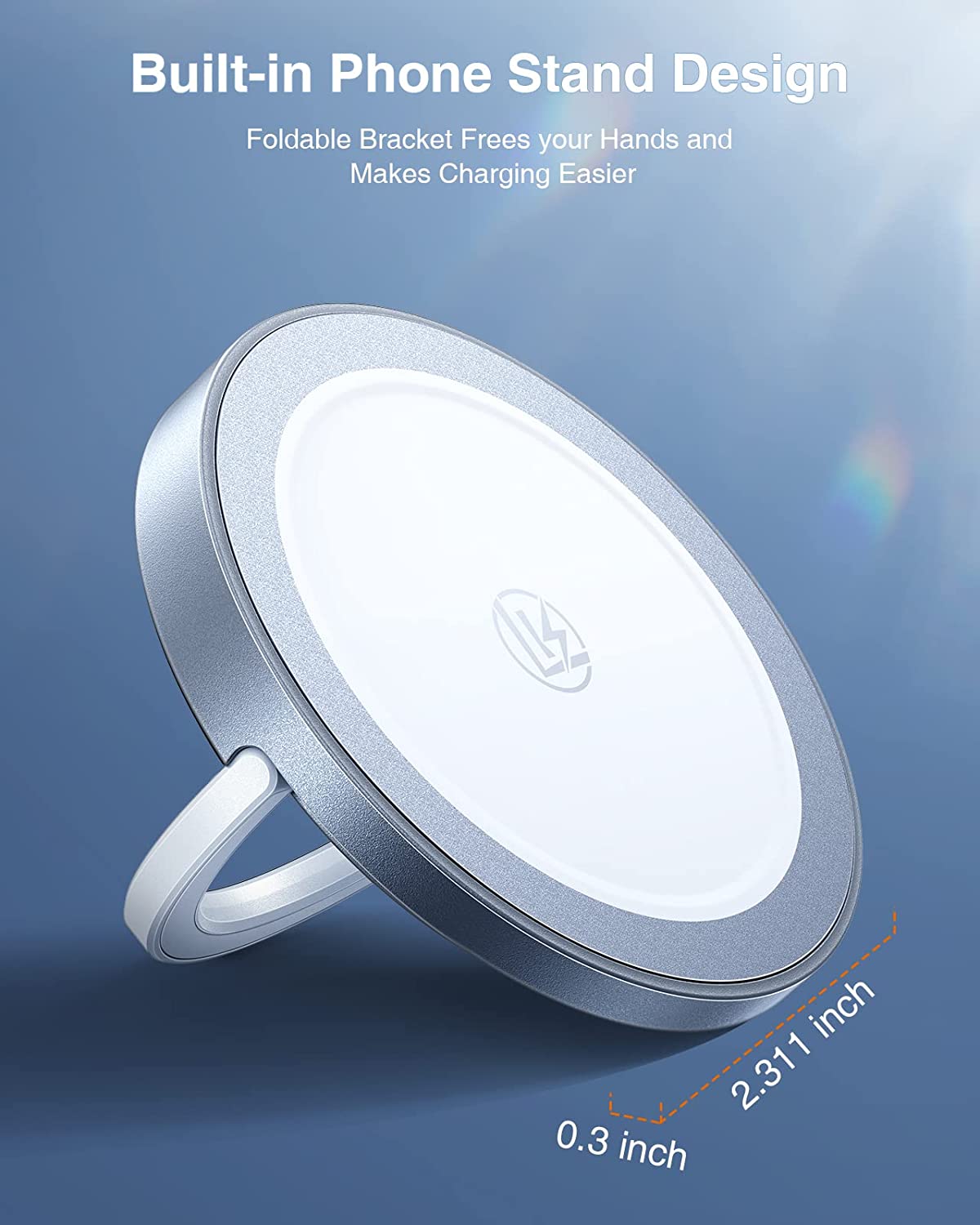 LK Wireless Charger Compatible with MagSafe Charger/iPhone 14 Pro Max/14 Pro/14/14 Plus/13 Pro Max/13 Pro/13/12 Pro Max/12 Pro/12, Magnetic Charger Pad with 3.3ft Type C USB A Cable