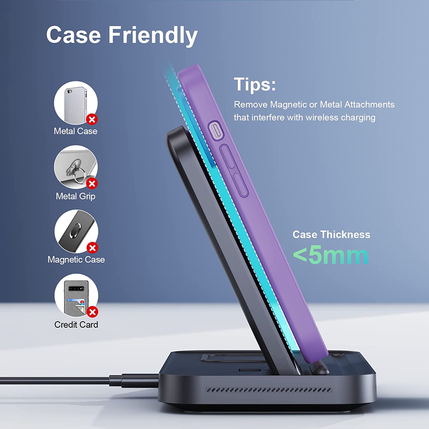 LK Wireless Charger, 3 in 1 Wireless Charging Station for iPhone