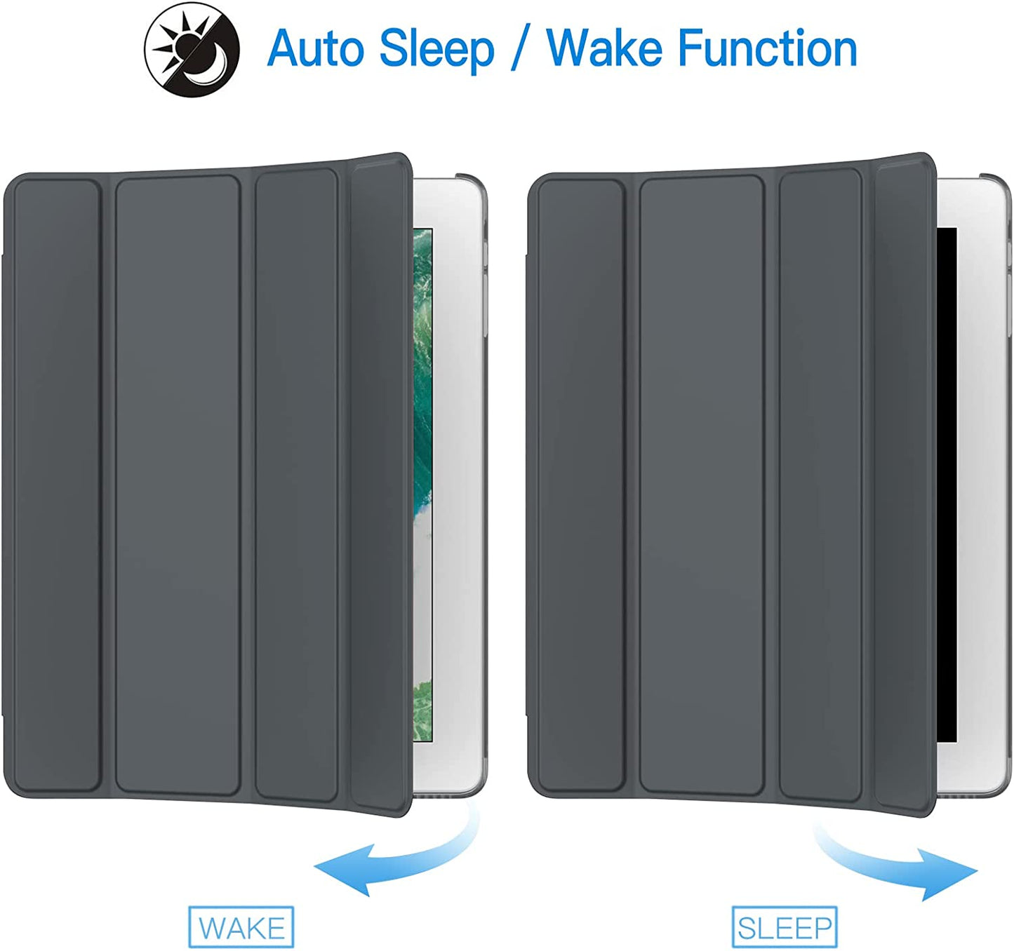 JETech Case Compatible with iPad 2 3 4 (Oldest Models), Smart Cover Auto Wake/Sleep (Dark Grey)