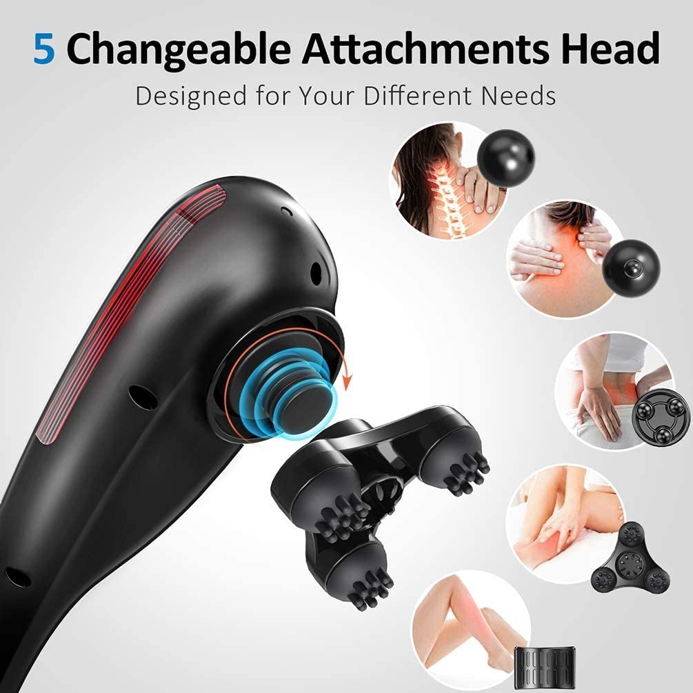Electric Handheld Back Massager Cordless Full Body Deep Tissue Percussion  Relief