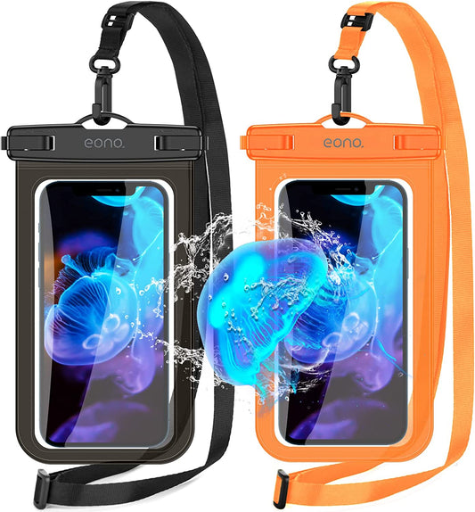 Amaz Brand – Eono Waterproof Phone Pouch, 2 Pack IPX8 Universal Underwater Phone Dry Bag with Lanyard