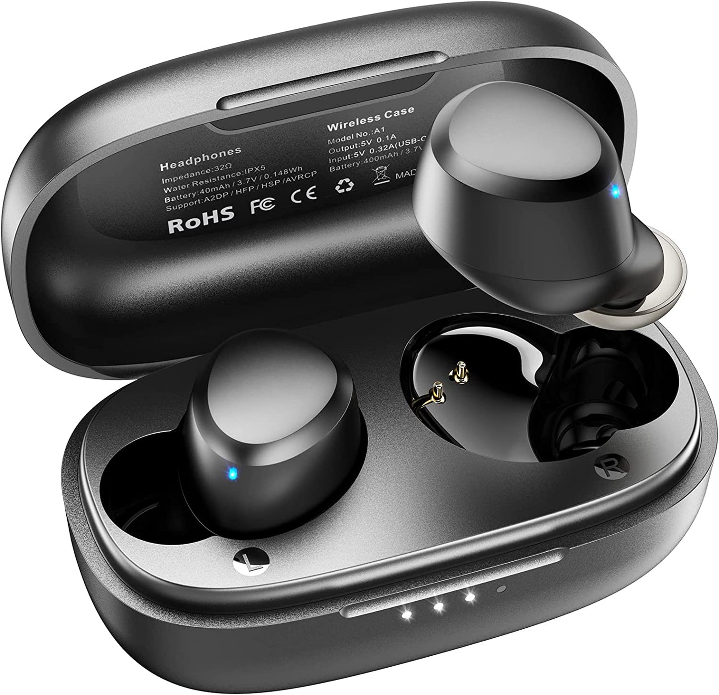 TOZO A1 Mini Wireless Earbuds Bluetooth 5.3 Earphones in Ear Light-Weight Headphones Built-in Microphone, Immersive Premium Sound, Charging Case Green