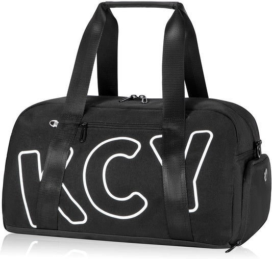 KCY Duffle Bag, Small Travel bag Waterproof with Shoes Compartment & Wet Pocket, Gym Bag for Camping, Hiking, Business, Lightweight Workout