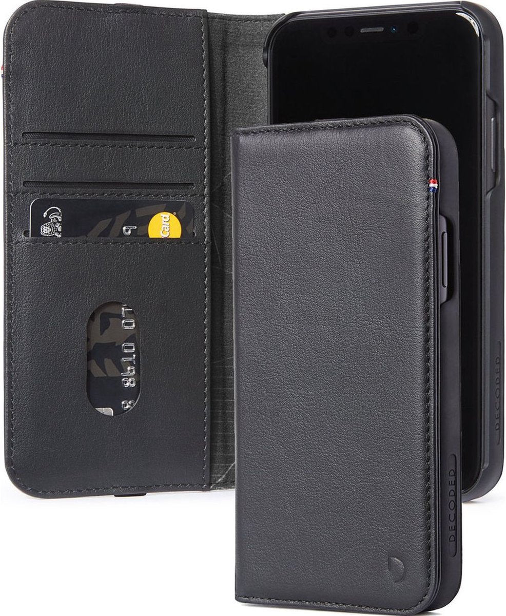 DECODED Wallet Case - iPhone 11 - Case with Card Holder - High Quality Leather - Black