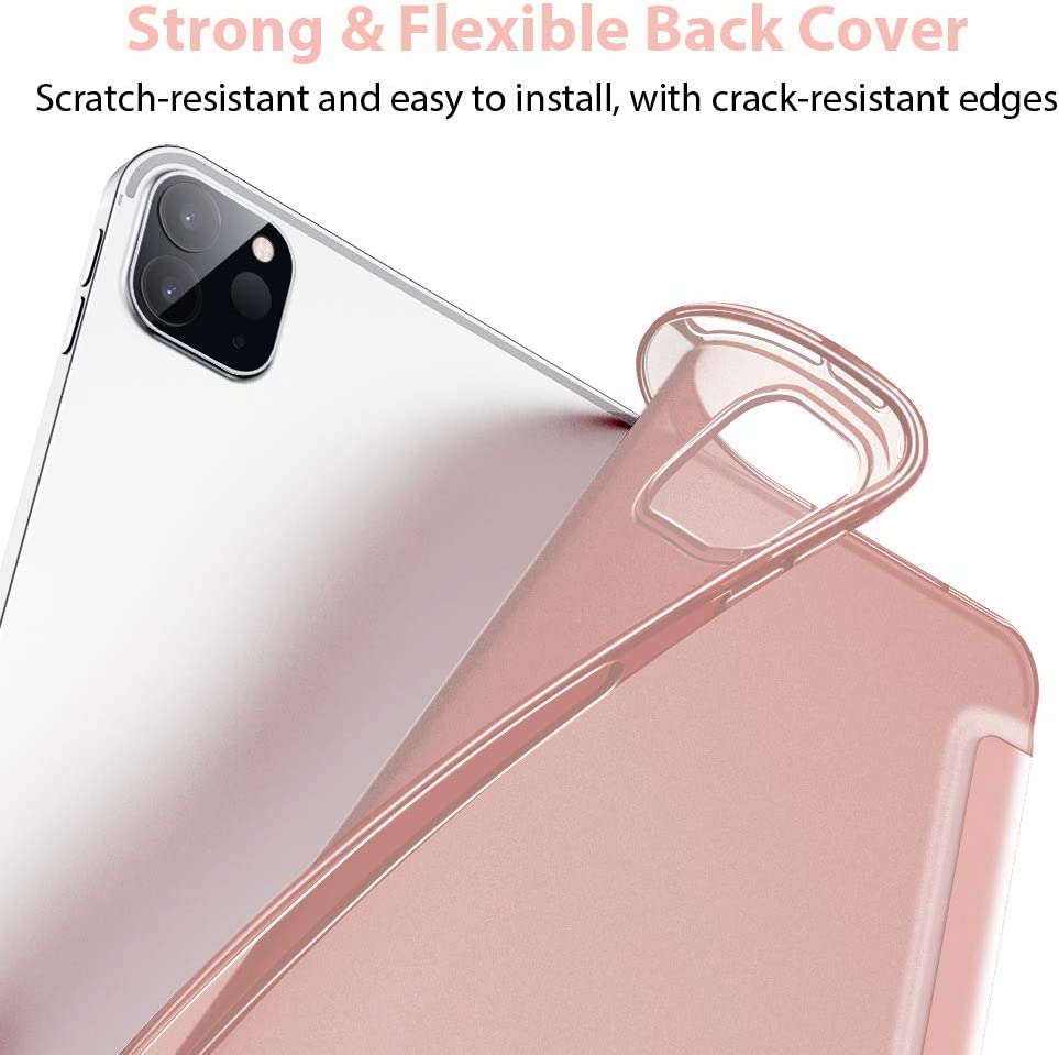 ESR Case for iPad Pro 12.9''2020 & 2018, Rebound Slim Smart Case with Auto Sleep/Wake Back with Rubberized Cover], Rose Gold