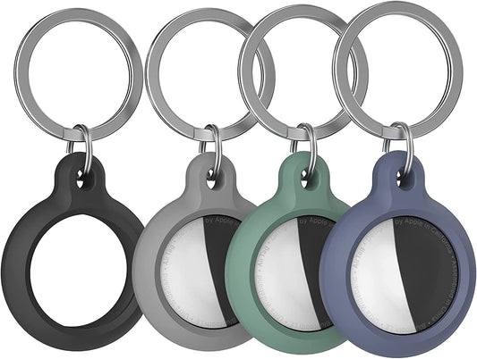 Silicone Protective Case for Airtag, 4 pack AirTag Holder With Key Ring