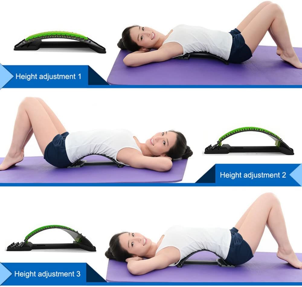 Back Massager Stretcher Waist Lumbar Massager Fitness Lumbar Support Back  Stretcher Relaxation Massage Spine Pain Relief Tool (Purple)