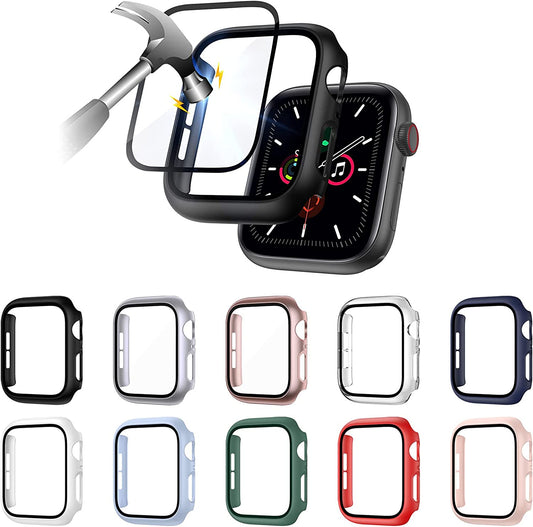 EZCO Apple Watch 44mm Series 4/5/6/SE Case with Screen Protector Shock Proof 10 Pack