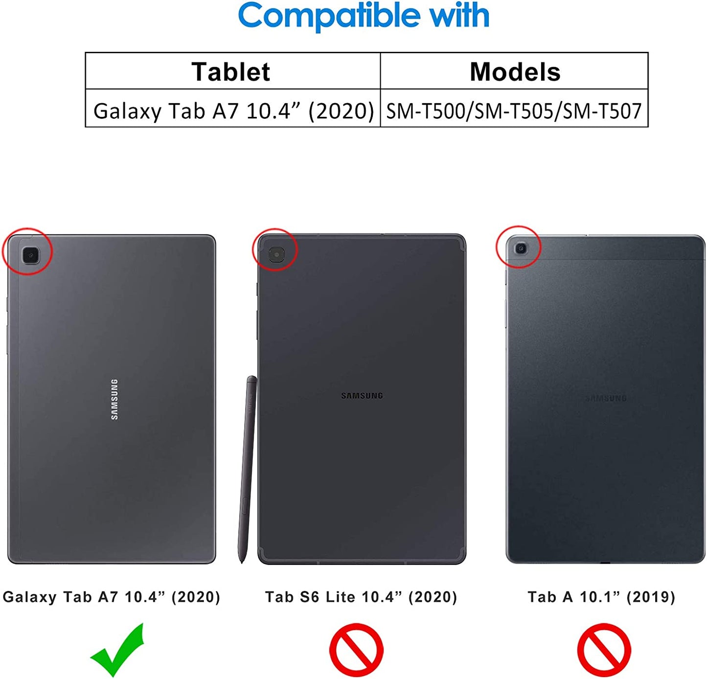 JETech Case Samsung Galaxy Tab A7 10.4-Inch 2020 (SM-T500/T505/T507), Black