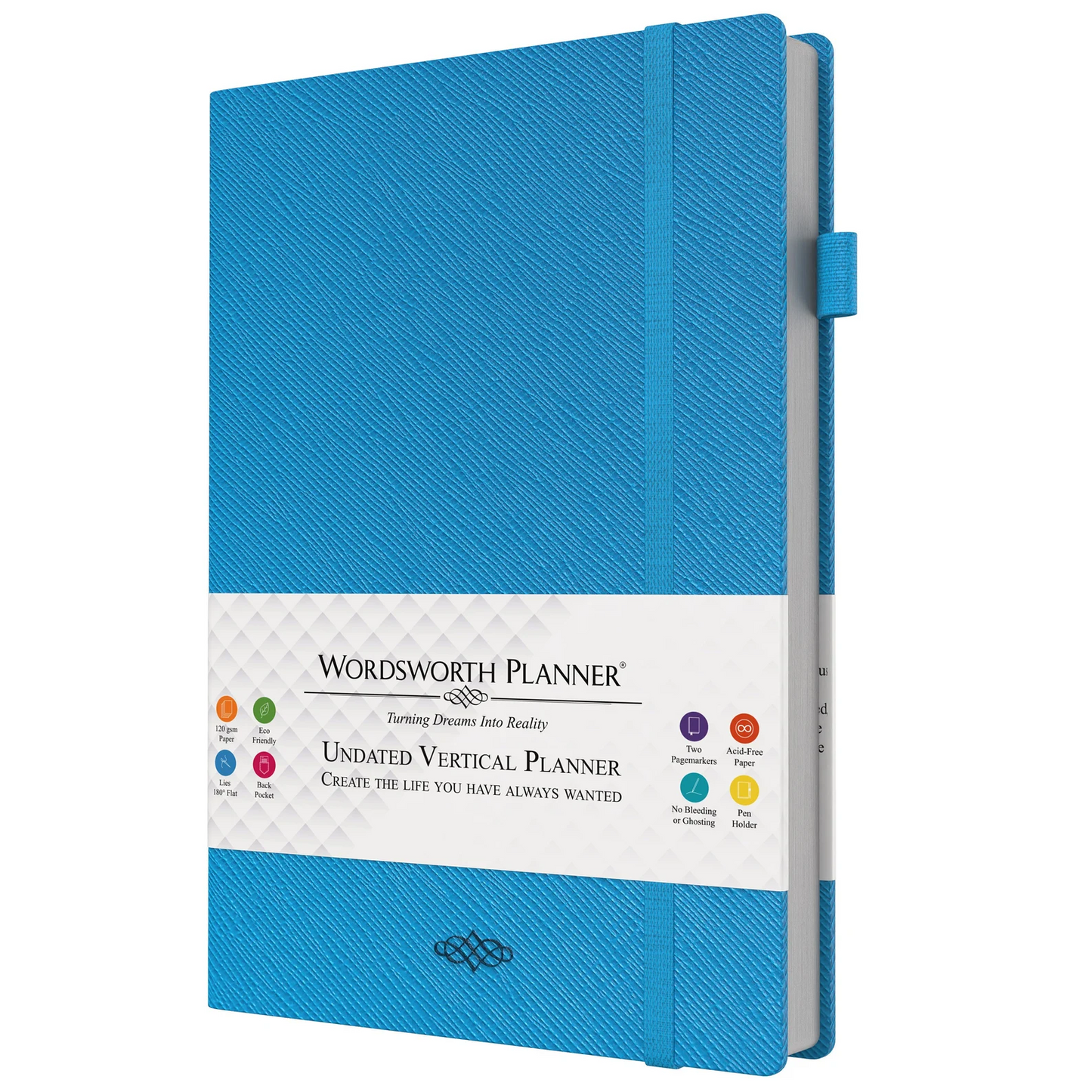 Wordsworth Undated Planner 2024-2025 - B5 Weekly, Monthly, Yearly Planning, Organiser Notebook; Increase Productivity, Gratitude Journal, Your Goals