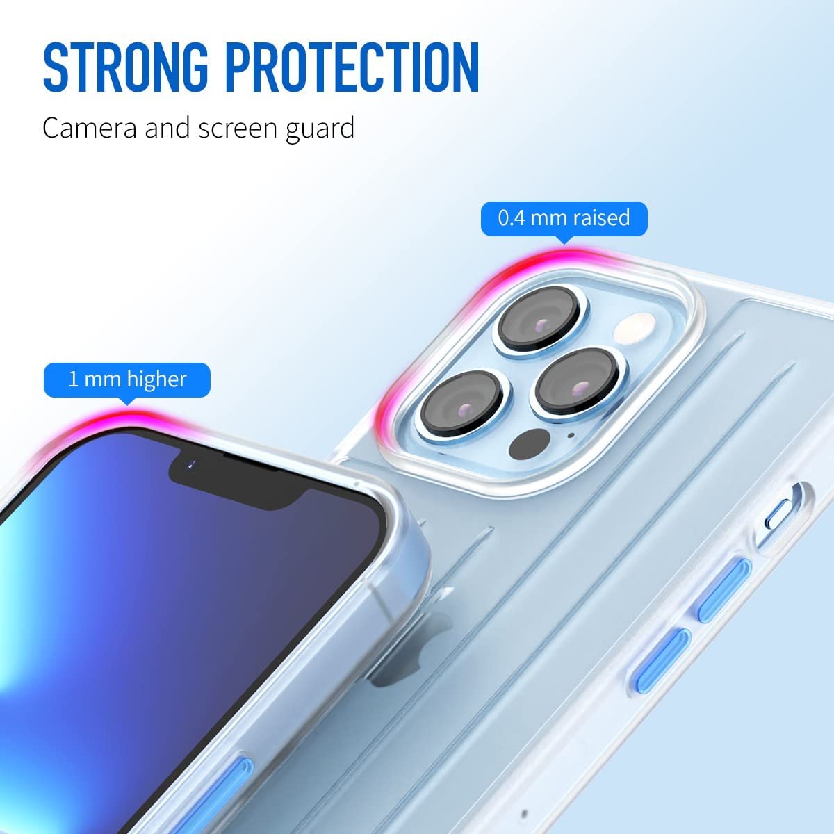 MOCOLL iPhone 13 Pro Max Case for Women, 8FT Military Drop Protection Shockproof TPU Bumper Hard PC Back Translucent Matte Anti-Yellowing Slim