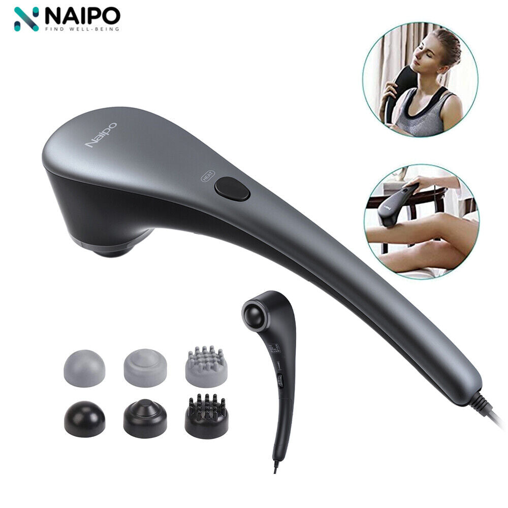 Naipo Handheld Massager Gun Deep Tissue Body Muscle Massage Gun for Pain  Relief with 5 Massage Heads Cordless Quiet Portable Carrying Case Christmas