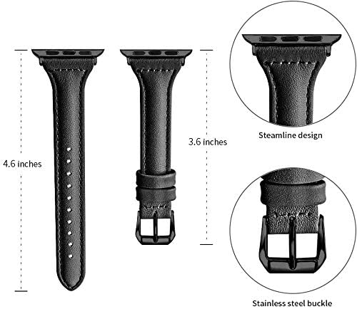 OULUCCI Strap Compatible for Apple Watch Strap 38mm 40mm 41mm,42mm Many Colours of Top Grain Leather Band