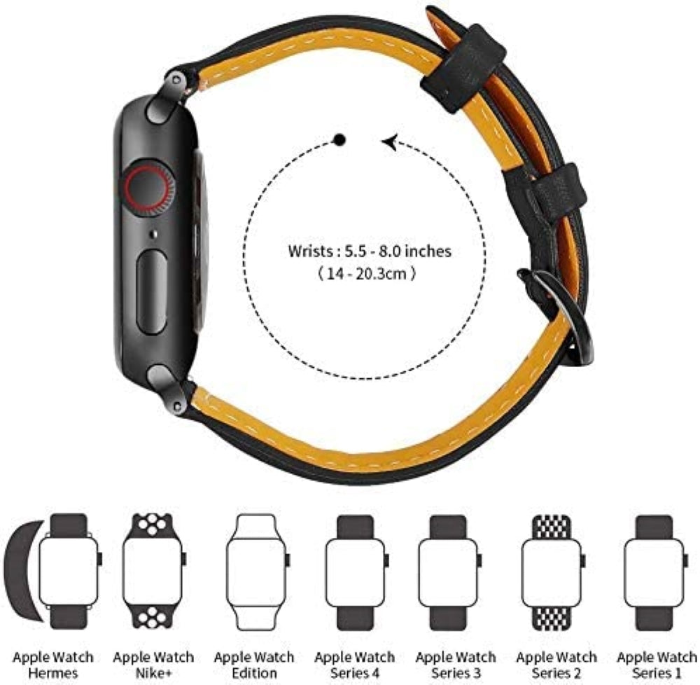 OULUCCI Strap Compatible for Apple Watch Strap 38mm 40mm 41mm,42mm Many Colours of Top Grain Leather Band