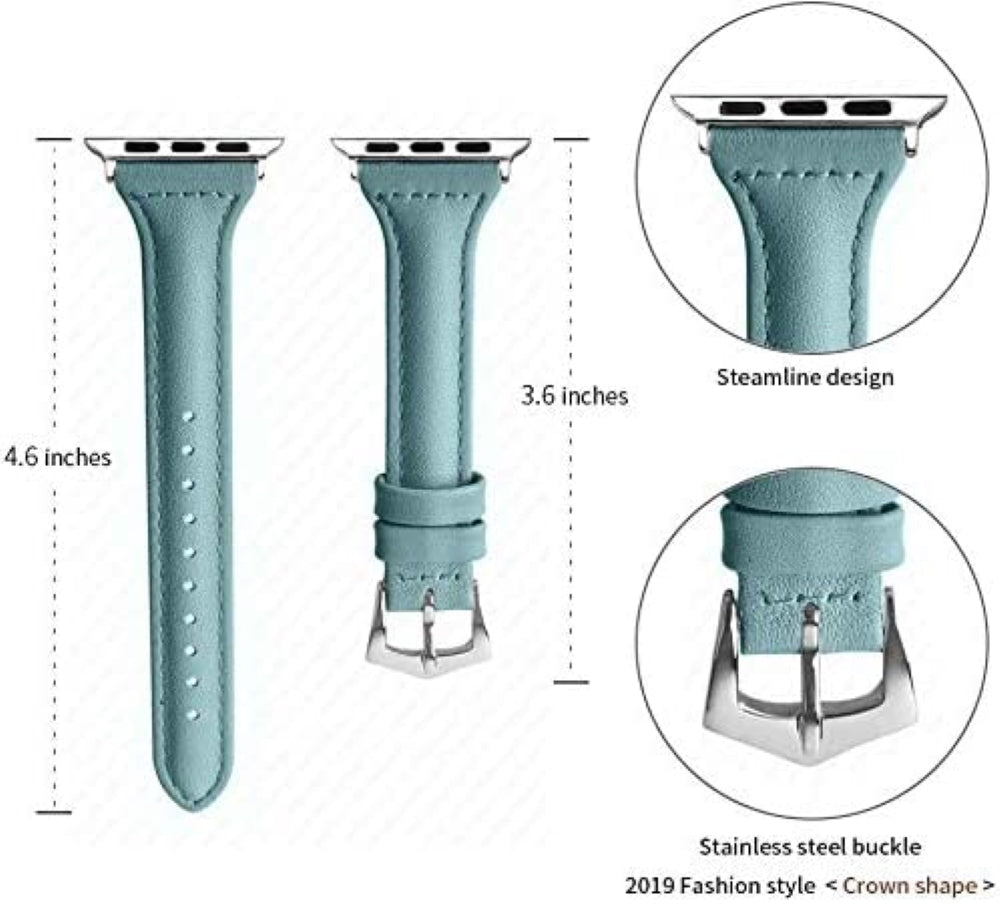OULUCCI Strap Compatible for Apple Watch Strap 38mm 40mm 41mm,42mm Many Colours of Top Grain Leather Band