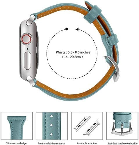 OULUCCI Strap Compatible for Apple Watch Strap 38mm 40mm 41mm,42mm Many Colours of Top Grain Leather Band