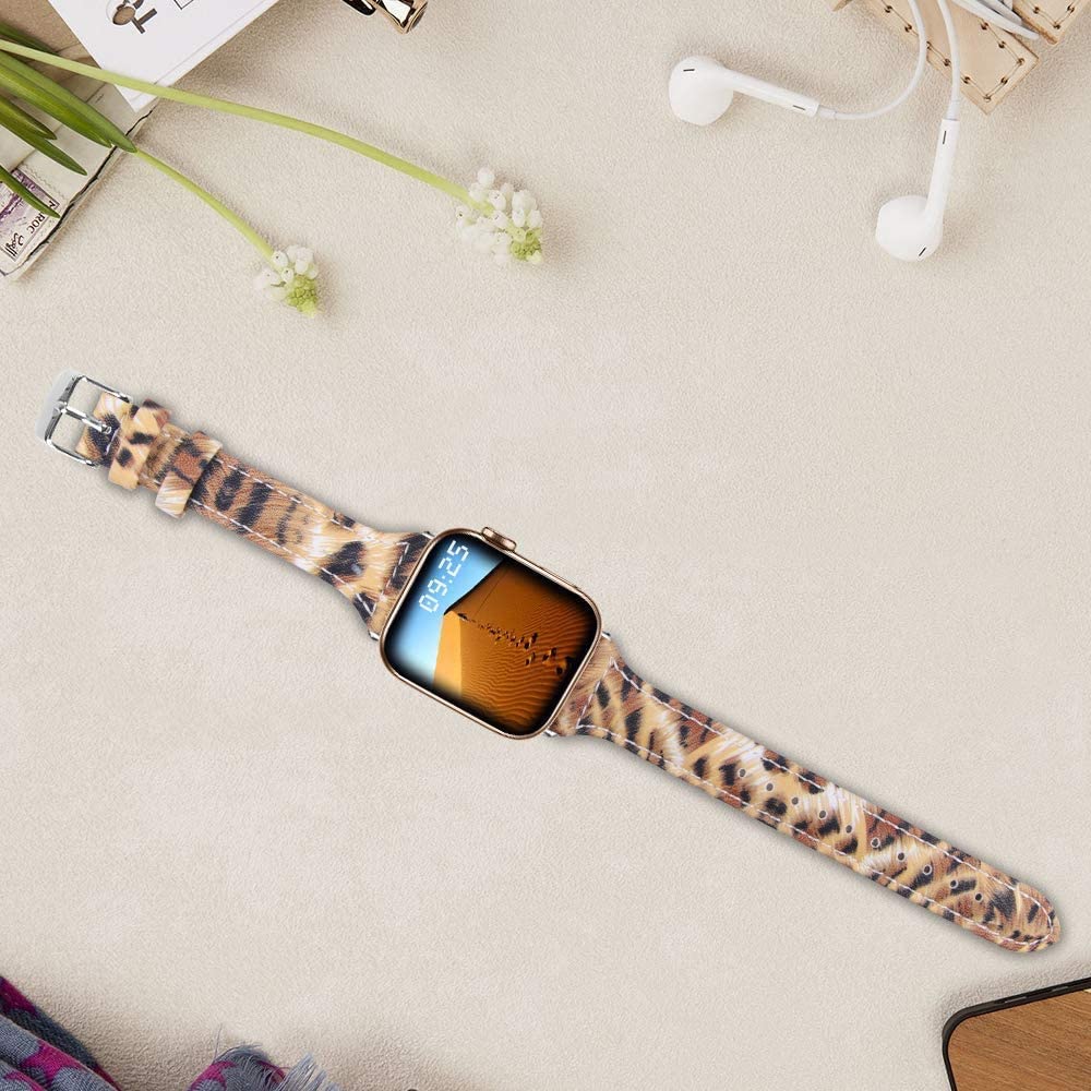 OULUCCI Strap Compatible for Apple Watch Strap 38mm 40mm 41mm,42mm Many Colours of Top Grain Leather Band