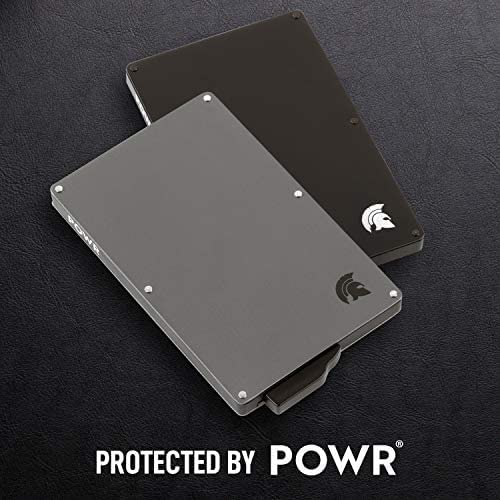 POWR RFID Blocking Card Holder, Stylish Slim Wallet and Contactless Credit Card Protector (Black with Black Money Clip)