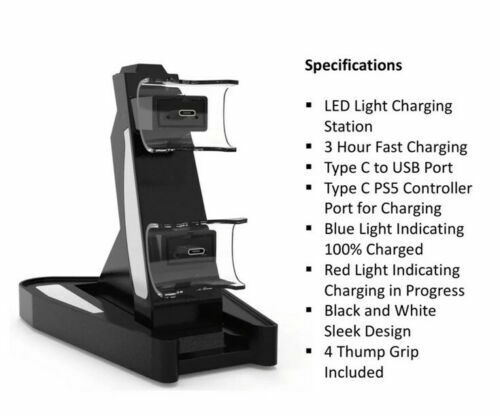 Charging Dock PS5 Controller DualSense  Stand PlayStation 5 + Free P&P in UK