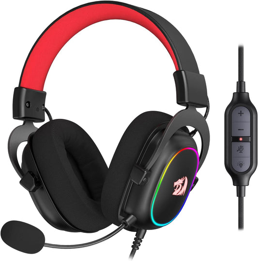 Redragon H510 Zeus-X RGB Wired Gaming Headset - 7.1 Surround Sound - 53MM Audio Drivers in Memory Foam Ear Pads w/Durable Fabric Cover Multi Platforms