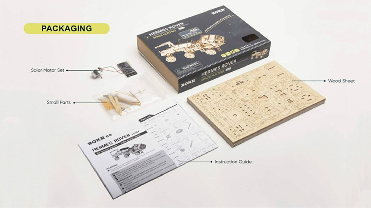 ROKR STEM Solar Powered Educational Toy DIY Building Kits Laser Cutting Wood Puzzle Educational