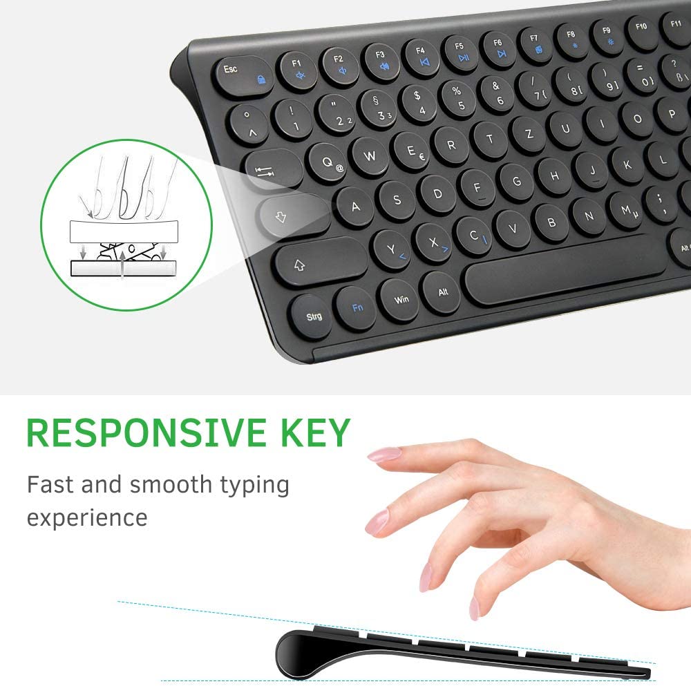 Sonkir Wireless Keyboard Mouse Combo Full-size 3 Types - Full Size Slim K18-K20 + Mini Size K19 Sonkir