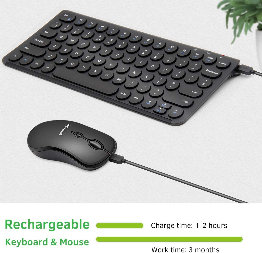 Sonkir Wireless Keyboard Mouse Combo Full-size 3 Types - Full Size Slim K18-K20 + Mini Size K19 Sonkir