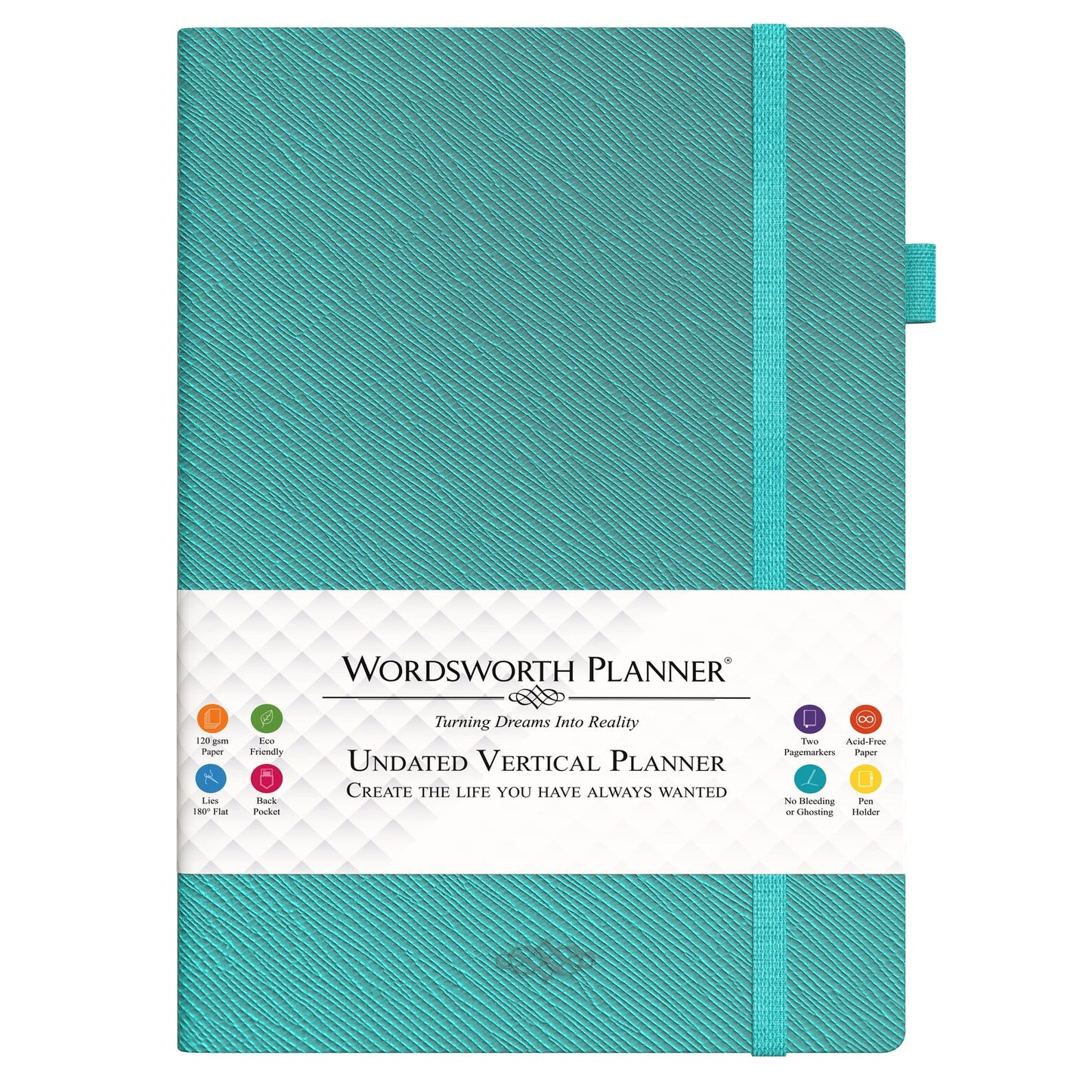 Wordsworth Undated Planner 2024-2025 - B5 Weekly, Monthly, Yearly Planning, Organiser Notebook; Increase Productivity, Gratitude Journal, Your Goals