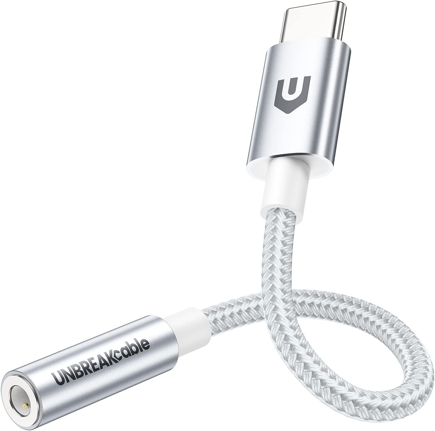 UNBREAKcable USB C to 3.5mm Jack [DAC Chip], USB C Headphones Adapter, Type C Aux Adapter Compatible with Samsung S22 S21 S20, Huawei P40 P30, Pixel, Xiaomi, iPad, etc