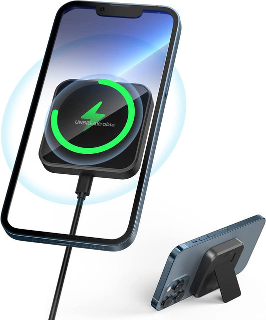 UNBREAKcable Magnetic Wireless Charger, Qi-Certified 15W USB-C Charger, Fast Wireless Charging Pad Compatible with iPhone