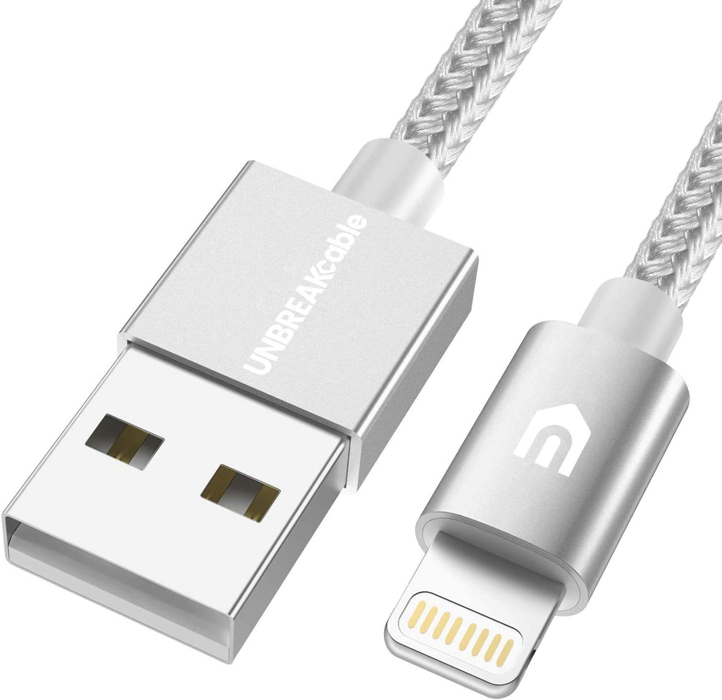 UNBREAKcable Lightning iPhone Charger Cable - [Apple MFi Certified] 3.3ft/1m Nylon Braided Apple Charger Lead USB Fast Charging Cable
